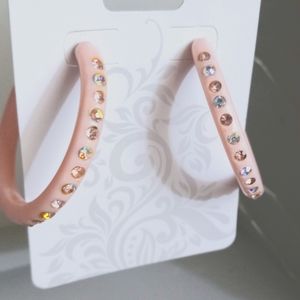Retro Pink Hoops Earrings